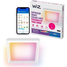 AyrStore Wiz Beyaz Akıllı Sıva Üstü Rgb Kare Panel Tavan Armatürü 12W