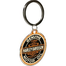 AyrStore Nostalgic-Art Retro Anahtarlık, Çap 4 Cm, Harley – Genuine Motor Oil / Orijinal Harley-Davidson