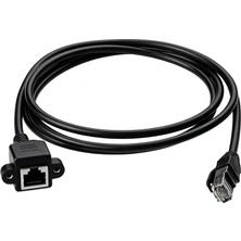 Keepro RJ45 Panel Tipi Ethernet Uzatma Kablosu CAT5E/CAT6 2m