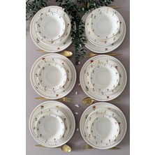 Hooly Home Pastel Bahçe Model 6 Kişilik 24 Parça Modern Yemek Takımı