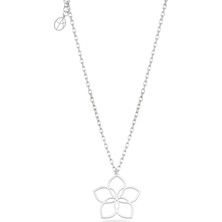 Oya Silver Gümüş Vinca Minimal Çiçek Kolye [OYOT414]