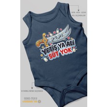 Morivo Kids Yetiş Ya Ali! Süt Yok. Sıfır Kollu Bebek Zıbını %100 Pamuk