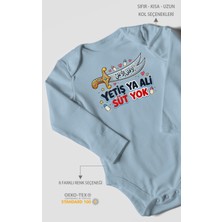 Morivo Kids Yetiş Ya Ali! Süt Yok. Uzun Kollu Çıtçıtlı Bebek Body %100 Pamuk