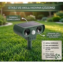 Byanes Solar Güneş Enerjili Ultrasonik Hayvan Kovucu - Sensörlü Kedi Köpek Fare Haşere Uzaklaştırıcı