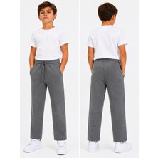 Dıgıl Kids Ribanalı Eşofman Altı Pantalon Likralı Ilkokul Orta Okul 2 Iplik Kumaş Düz Paça (Unisex)