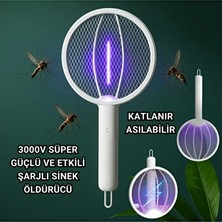 Byanes 3000W Şarjlı Uv Işıklı Elektrikli Sivrisinek Kovucu Öldürücü Masaüstü El Tutmalı Katlanabilir