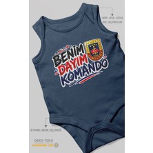 Morivo Kids Benim Dayım Komando! Sıfır Kol Bebek Zıbını %100 Pamuk