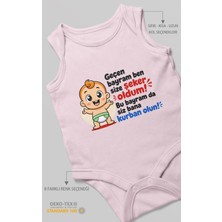 Morivo Kids Geçen Bayram Ben Yazılı Sıfır Kollu Bebek Body %100 Pamuk