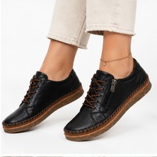 N Napa Shoe NP.8207.SİYAH Deri Ayakkabı Napa Shoe Kadın Hakiki Deri Günlük Comfort Ayakkabı – Siyah