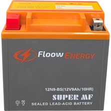 Floow Energy 12V 9AH 12N9-BS Dikey Bakımsız Motosiklet Aküsü 2026 Üretim