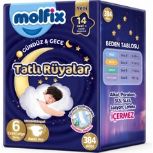 Molfix Tatlı Rüyalar Bebek Bezi 6 BEDEN15+ kg Extra Large 384 Adet Dev Ekonomik Fırsat Pk