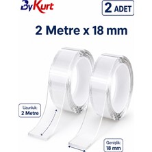 ByKurt Sabitleme Bandı Seti  Çift Taraflı Nano Bant Güçlü Yapışkanlı Montaj 2 Adet