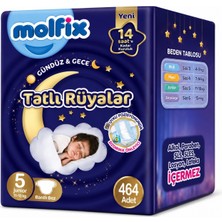 Molfix Tatlı Rüyalar Bebek Bezi 5 Beden 11-18 kg Junior 464 Adet Dev Ekonomik Fırsat Pk