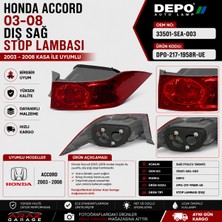 Honda Accord 2003-2008 Dış Sağ Stop Lambası Depo Oem 33501-SEA-003