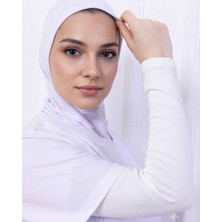 Alivascarf Likralı Penye Kolluk Beyaz - Pratik Kadın Tesettür Düz Namaz Kolluğu 1 Çift 40CM Viskon Hijab Beyaz