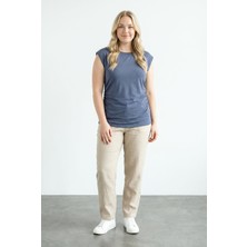 Stil Diva Beli Lastikli Uzun T-Shirt