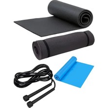 Macgon Üçlü Pilates Seti Pilates Minderi Pilates Lastiği ve Atlama Ipi Egzersiz Seti