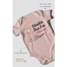 Morivo Kids Güzellik Başa Bela Ablamdan Biliyorum Kısa Kollu Bebek Body %100 Pamuk