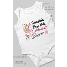 Morivo Kids Güzellik Başa Bela Ablamdan Biliyorum Sıfır Kol Bebek Zıbını %100 Pamuk