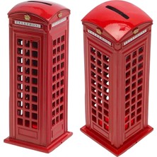 Wolawood London Classic Heritage Kırmızı Telefon Kulübesi Biblo – Şık Metal Dekoratif Obje, İngiltere Temalı Koleksiyonluk Hediyelik Dekor
