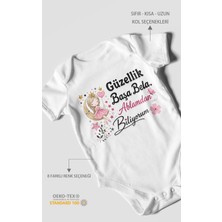 Morivo Kids Güzellik Başa Bela Ablamdan Biliyorum Kısa Kollu Bebek Body %100 Pamuk