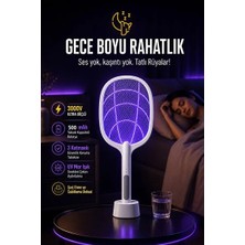 Byanes 7/24 Şarjlı Elektrikli Sinek Raketi Standlı Sivrisinek Haşere Öldürücü Sineklik Haşere Aleti