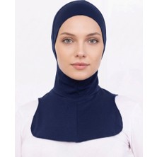 Alivascarf Ninja Bone Boyunluklu Likralı Sporcu Bonesi Kadın Pratik Tesettür Hijab Başörtü Lacivert