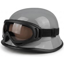Mts M20 Nazi Tipi Yarım Kask (Gözlüklü) - Gri