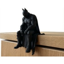 Sepetzone 3D Baskı Oturan Batman Figürü - Batman Masaüstü Biblo - Dc Comics Koleksiyon Hediyelik