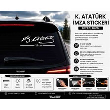 Levvas Kemal Atatürk Imza Sticker Araba Cam Leptop Motosiklet Sticker
