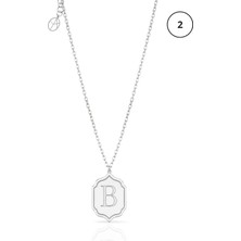 Oya Silver Gümüş Kişiselleştirilebilir Kubbe Harf Kolye [OYOT408]