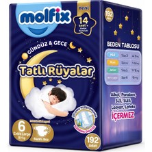 Molfix Tatlı Rüyalar Bebek Bezi 6 BEDEN15+ kg Extra Large 192 Adet Avantaj Fırsat Pk