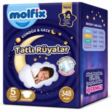 Molfix Tatlı Rüyalar Bebek Bezi 5 Beden 11-18 kg Junior 348 Adet Ekstra Fırsat Pk