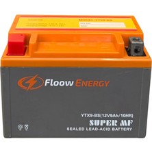 Floow Energy 12V 9AH Ytx9-Bs Yatay Bakımsız Motosiklet Aküsü 2026 Üretim