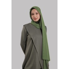 Hürrem Bone Haki Pratik Hazır Geçmeli Şal Desenli Şifon Hijab Boneli 2415_09