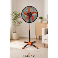 Sokany SK-19015 18 Inç Ayaklı Vantilatör 60 W, 5 Pervaneli, 3 Hız Kademeli, Ayarlanabilir Yükseklik