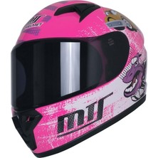 Mts M-201 Full Face Çocuk Motosiklet Kaskı Pink - Motodede