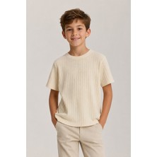 Ugly Duck 06-16 Yaş Erkek Çocuk Örme Ekru T-Shirt - Ekru