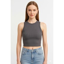 Luxee %100 Pamuk Halter Yaka Kaşkorse Crop Body