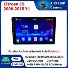 Conio Citroen C5 2008-2015 Yıl 6GB Ram 128GB Rom Hafıza Android Kablosuz Carplay Navigasyon Multimedya 10 Inç Ekran Hediye Görüş Kamerası Hediye Çerçevesi