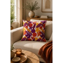 Elvoran Joy Osmanlı Motifli Çift Taraf Baskılı Dekoratif Kırlent Kılıfı 43X43 cm – Turkuaz & Gold Geometrik Desen