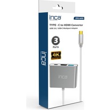 Belirtilmemiş Inca Itpc-04Tx Type-C Hub Hdmı 4K@30Hz Usb3.0+Pd100W Akım Ve Voltaj Korumalı Alüminyum Çoklayıcı