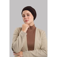 Hürrem Bone Kahve Versa Kuyruklu Pratik Tesettür Bone Sandy Büzgülü 2515_14