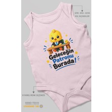 Morivo Kids Geleceğin Patronu Burada Sıfır Kol Bebek Zıbını %100 Pamuk