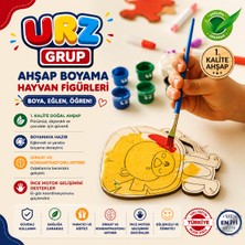 Urz Grup Ahşap Kendin Yap Hayvanlar Boyama Seti Eğitici Montessori Çocuk Gelişim Oyuncağı