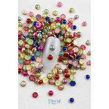 Misyul Tırnak Süsleme Renkli Inci Charm Seti, Nail Art Tırnak Süslemesi