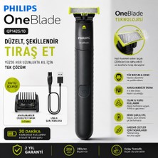 Philips QP1425/10 Oneblade Siyah Tıraş Makinesi Kablosuz Kullanım Özelliği ile Su Geçirmez