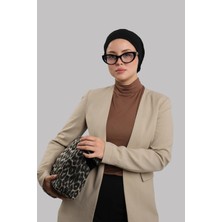 Hürrem Bone Siyah Versa Kuyruklu Pratik Tesettür Bone Sandy Büzgülü 2515_01