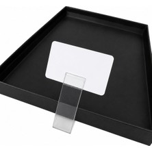 Etiketlik Fiyatlık - Tepsi Altı Ayaklı Pvc Etiket 75 x 45MM - 12 Adet (Siyah)