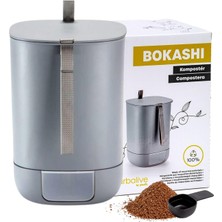 Bokashi Kova Başlangıç Seti 10,6 L - Geri Dönüştürülmüş Plastikten Tasarım Mutfak Komposteri - Bokashi Kompost Makinesi, 1 kg Mayalı ve Broşür - Kompost Kovası Mutfak Atıklarını Gübreye